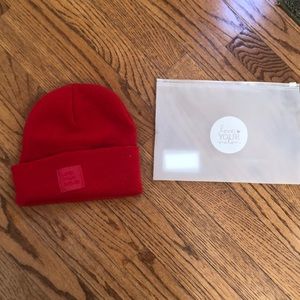 NWT! Love your Melon monochromatic red acrylic hat zipper pouch